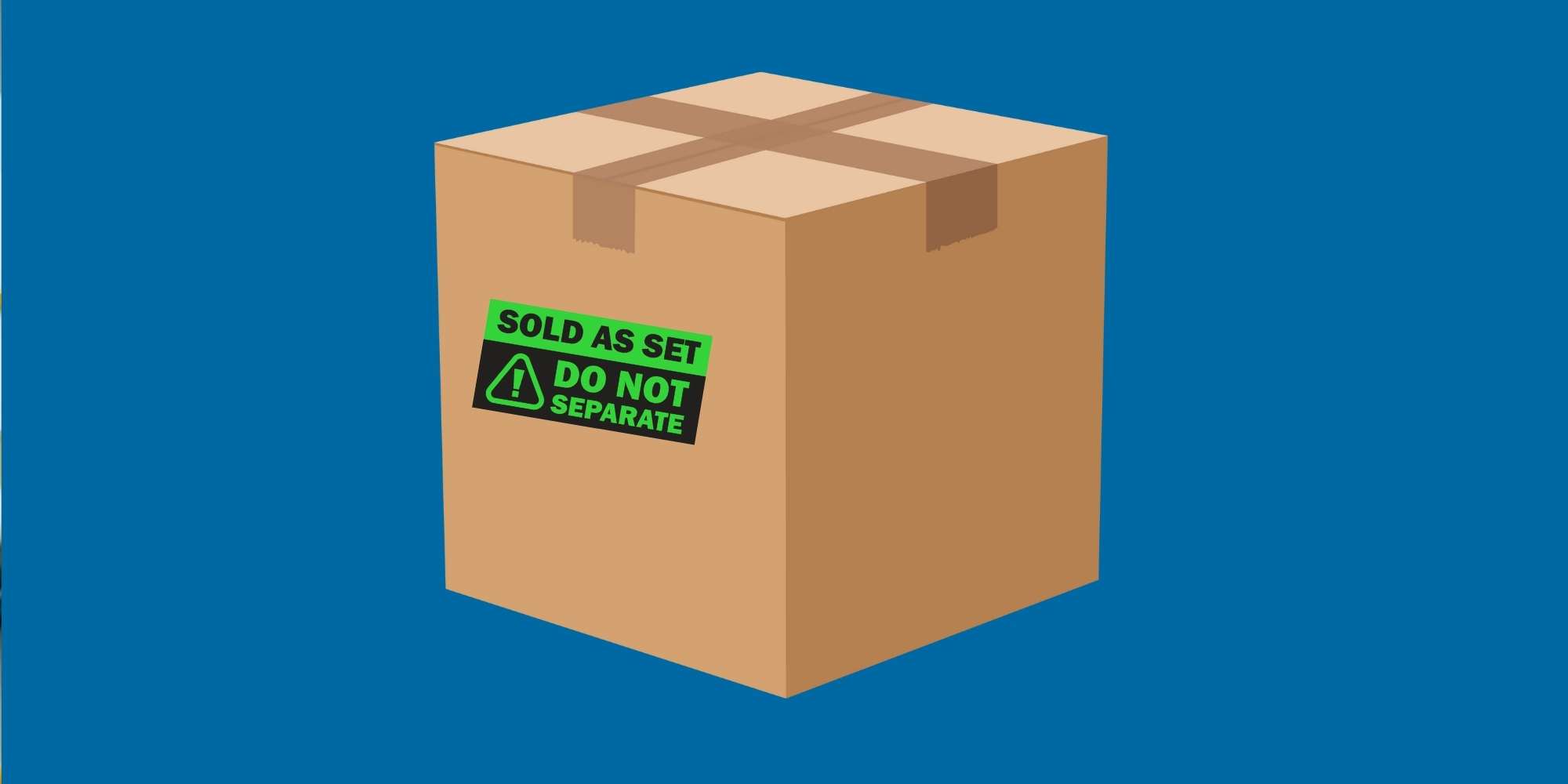 sold as a set label on a FBA package