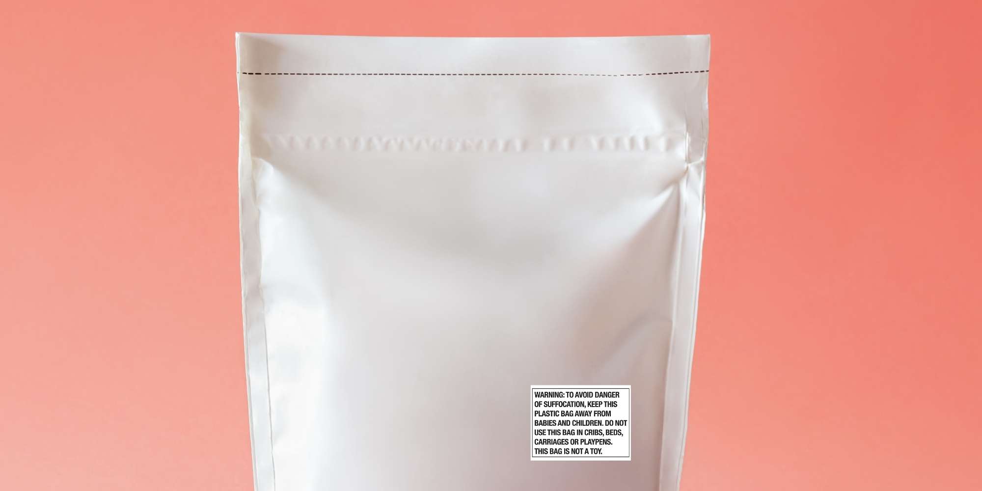 image of Suffocation warning label on poly bag