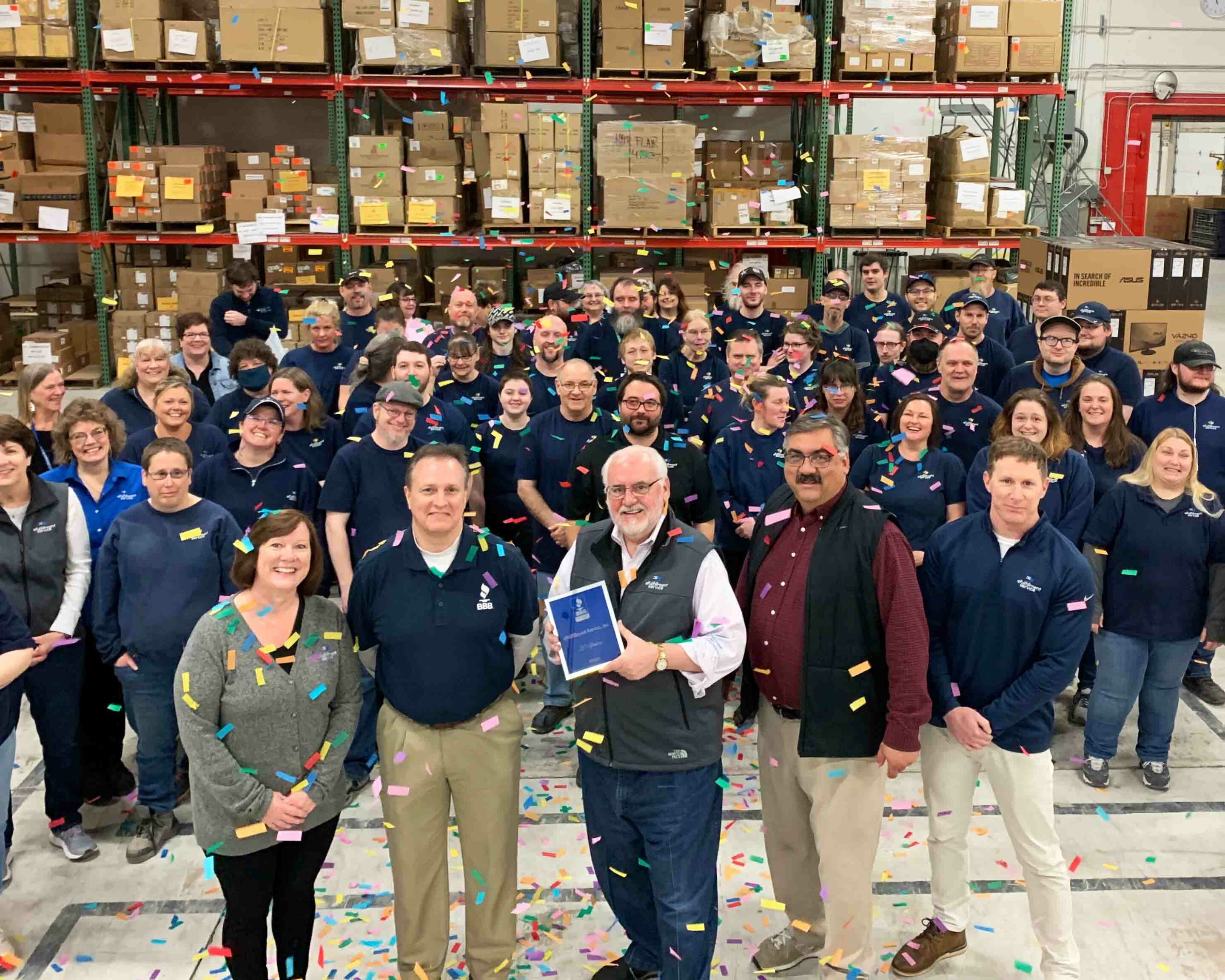 award winning fulfillment yellow custom packaging box on blue background