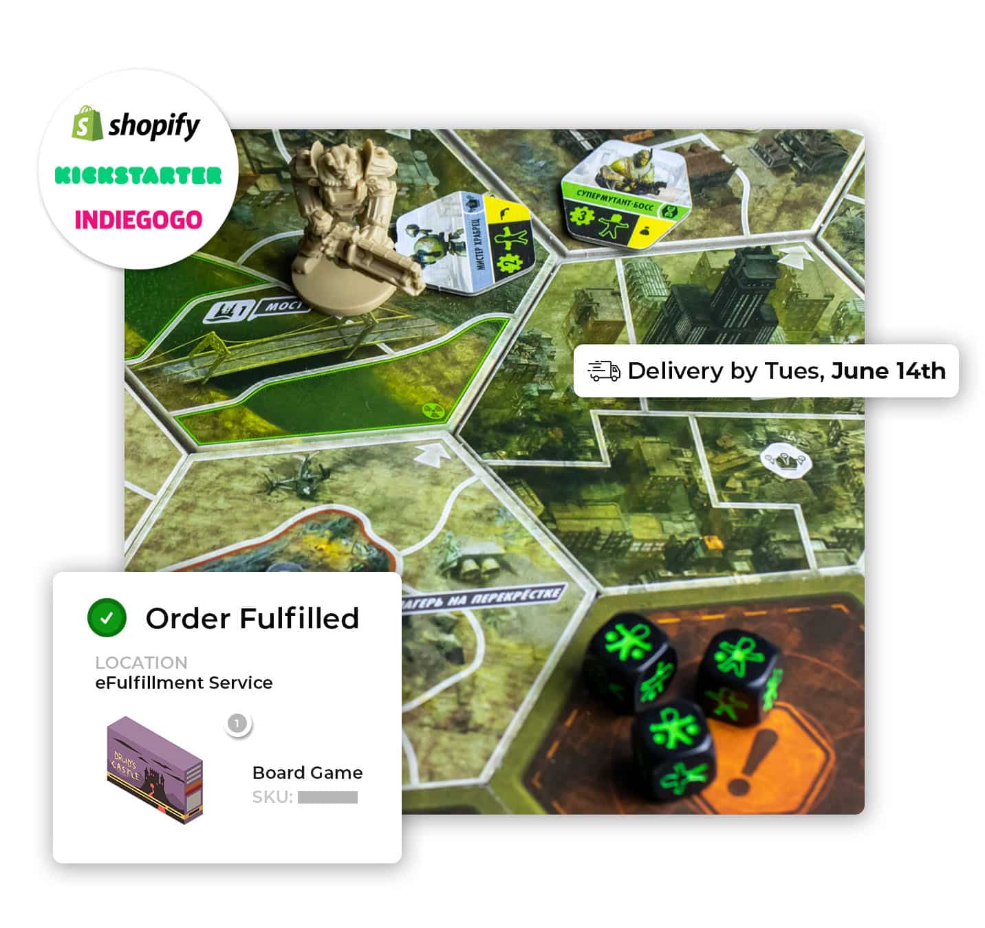 graphic for international fulfillment warehouse in USA